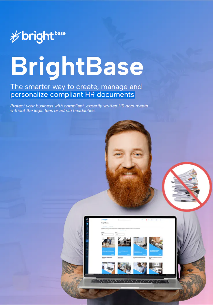 A man holding a laptop with BrightBase onscreen